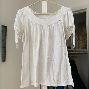 White Eyelet Top